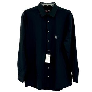 JF J Ferrar black button down stretch dress shirt size large